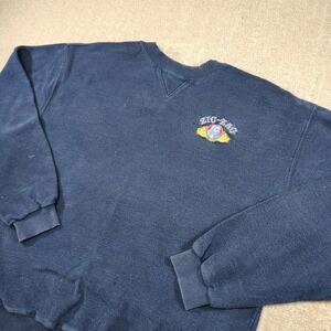 Vintage Zig Zag Sweatshirt Men Large 90s Crewneck USA Made Crewneck Cotton Fleec